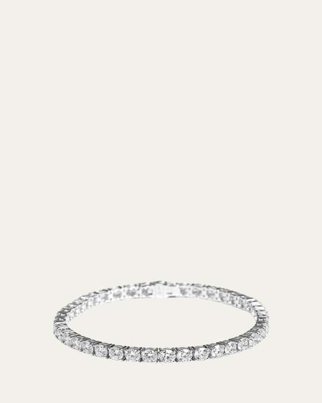 14K White Gold Lab Grown Diamond Tennis Bracelet, 7"L, 10.00tcw